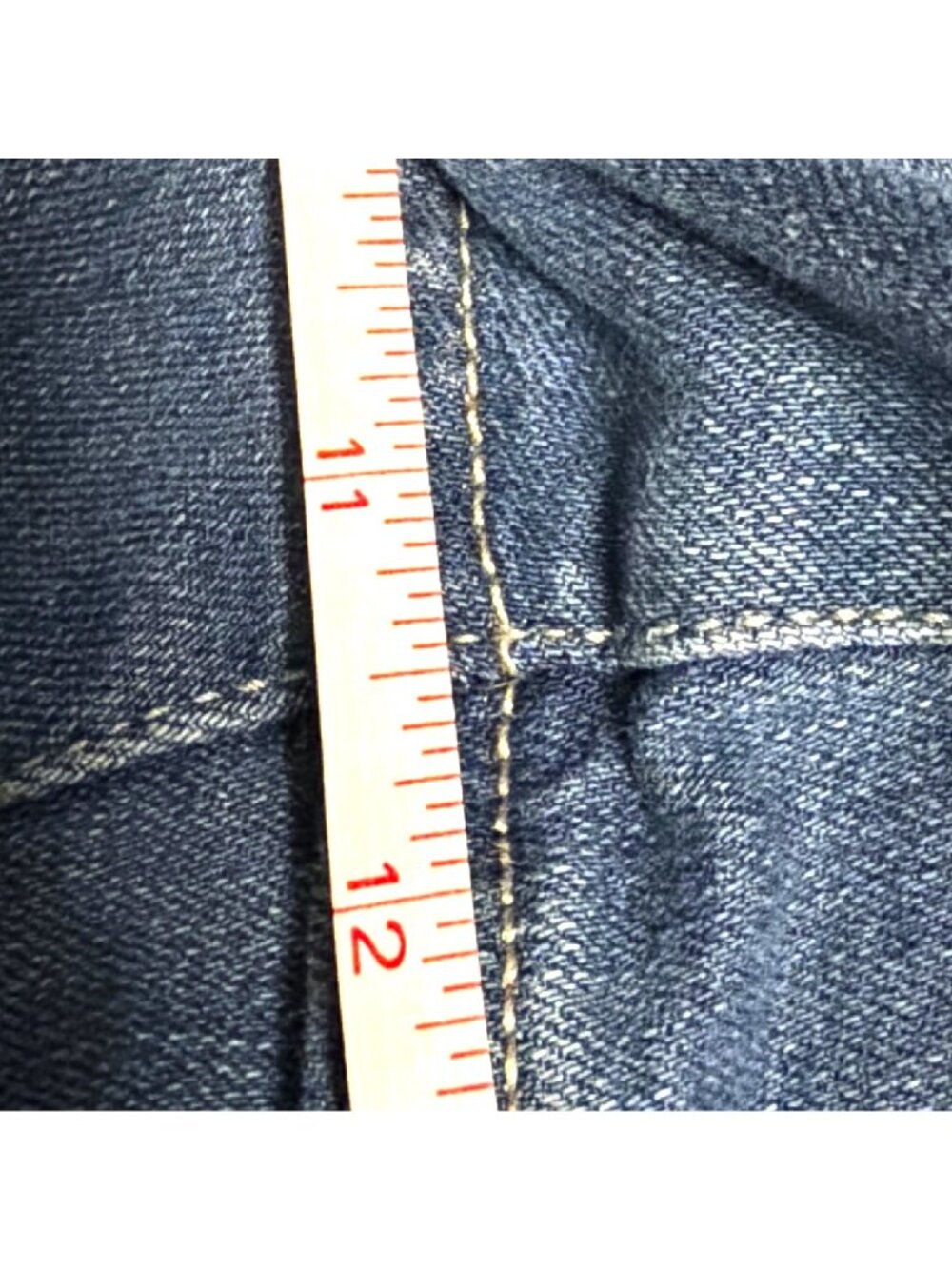Denim Blue Distressed High-Waisted Shorts With Cuffed Hem Size 16 By D.Jeans - Picture 5 of 6